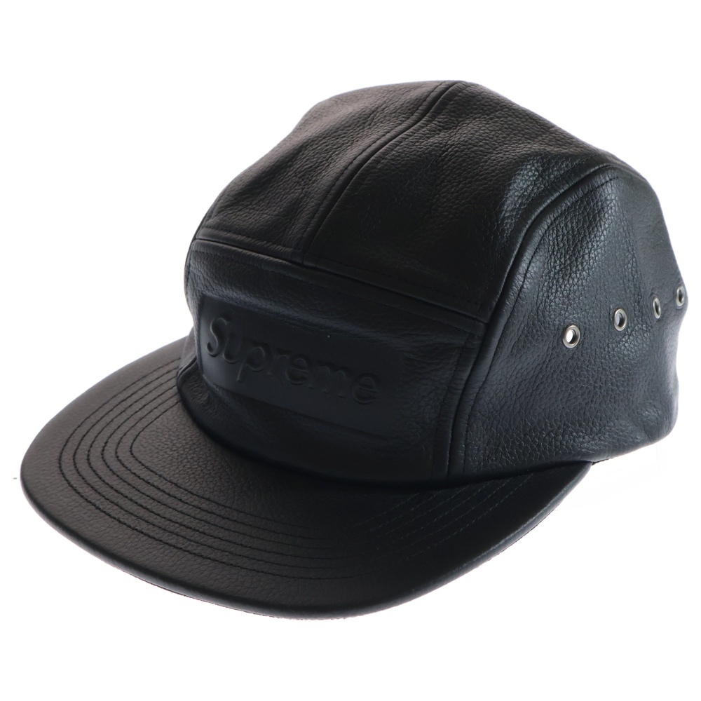 19SS REBBLED LEATHER CAMP CAP レザーキャンプキャップ 帽子 ブラック Aランク