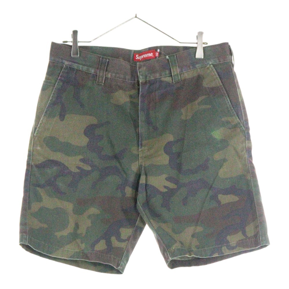 14SS Work Short ワークショーツ ハーフパンツ カモフラ グリーン Bランク