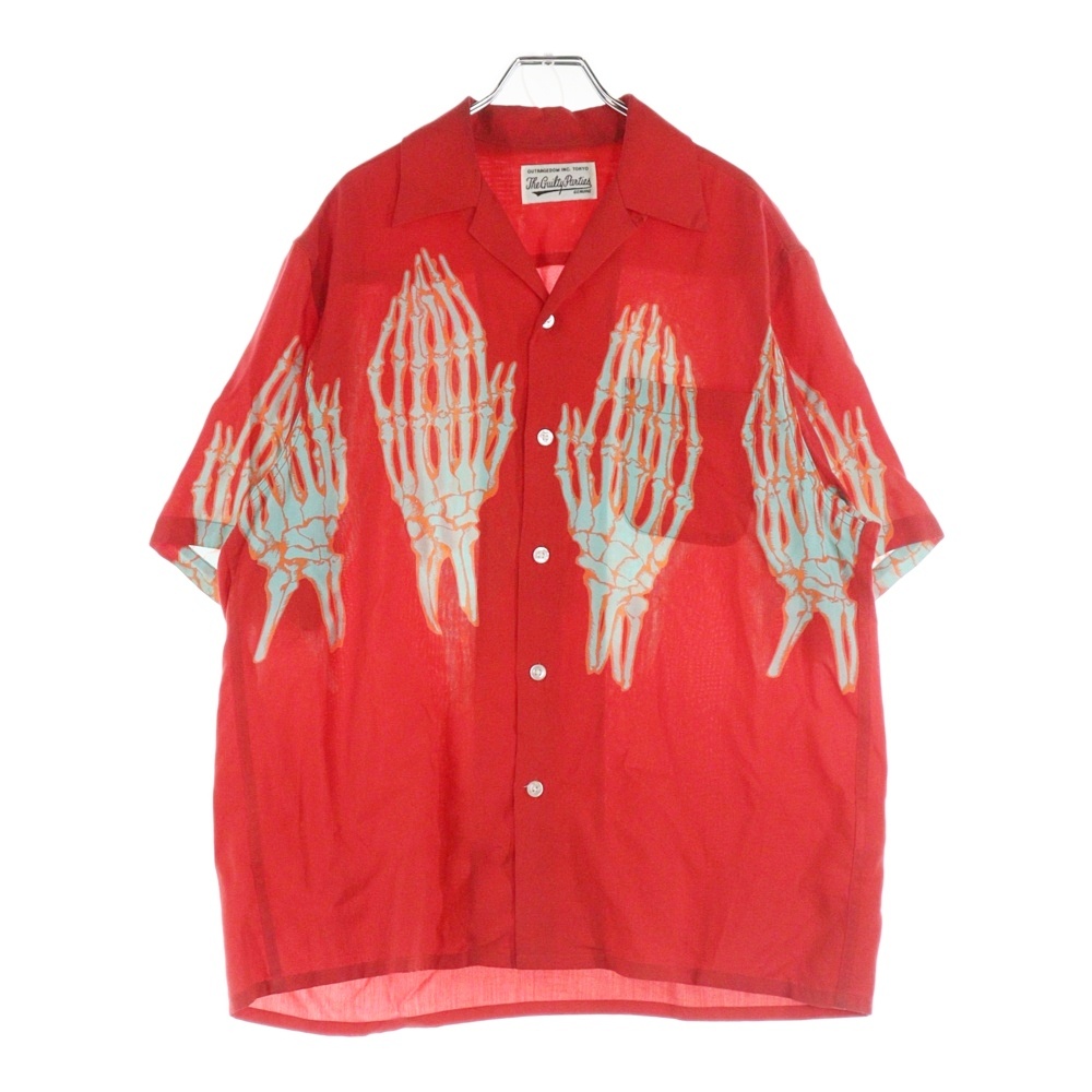 The Guillty Partise SHIRT 骸骨手プリント 半袖シャツ レッド Bランク