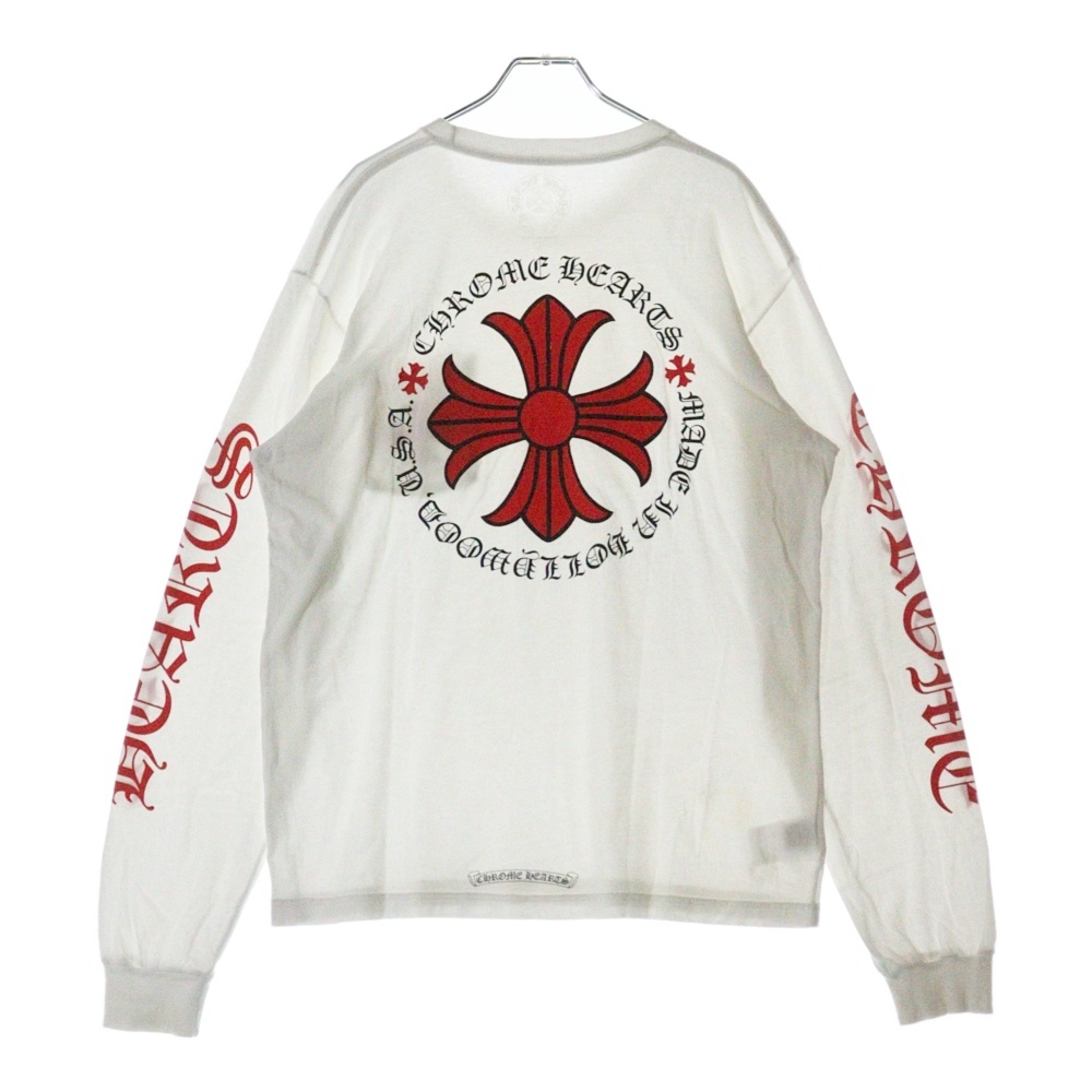 CH PLS L/S CHプラス 両面プリント ロングスリーブ 長袖Tシャツ ホワイト Bランク