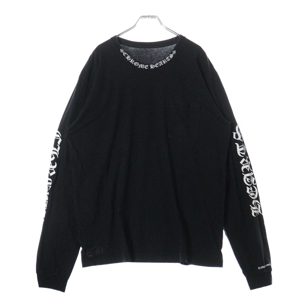 新品未開封クロムハーツ ネックロゴ ポケットTシャツ 半袖 ブラック