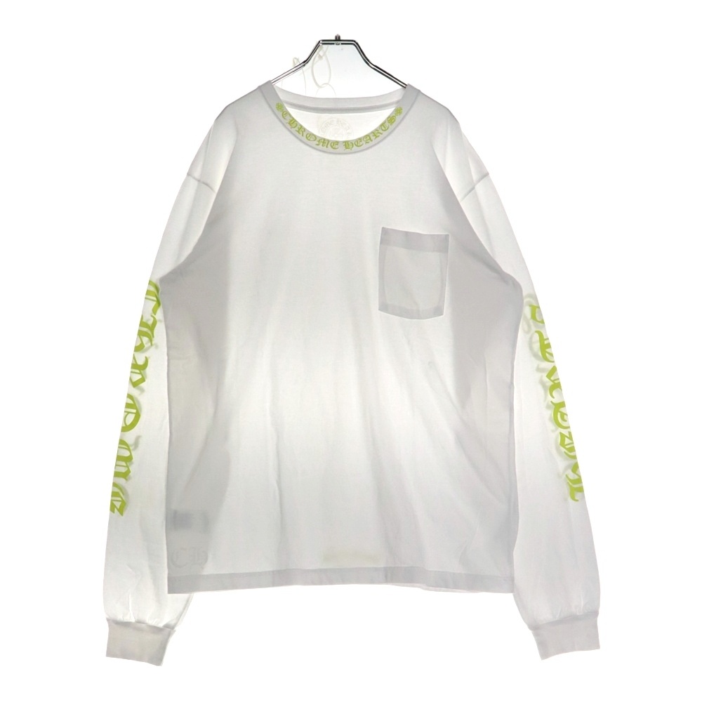 Neck Logo ネックロゴ アームプリント ロングスリーブ L/S 長袖 ポケットTシャツ カットソー ホワイト Bランク
