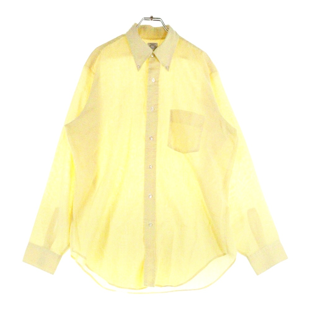 60-70S Arrow デカ襟 ボタンダウン ロングスリーブ 長袖シャツ イエロー Bランク
