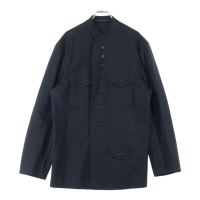 99SS 紐デザインボタン ミリタリーシャツ ブラック HC-B03-506 Bランク