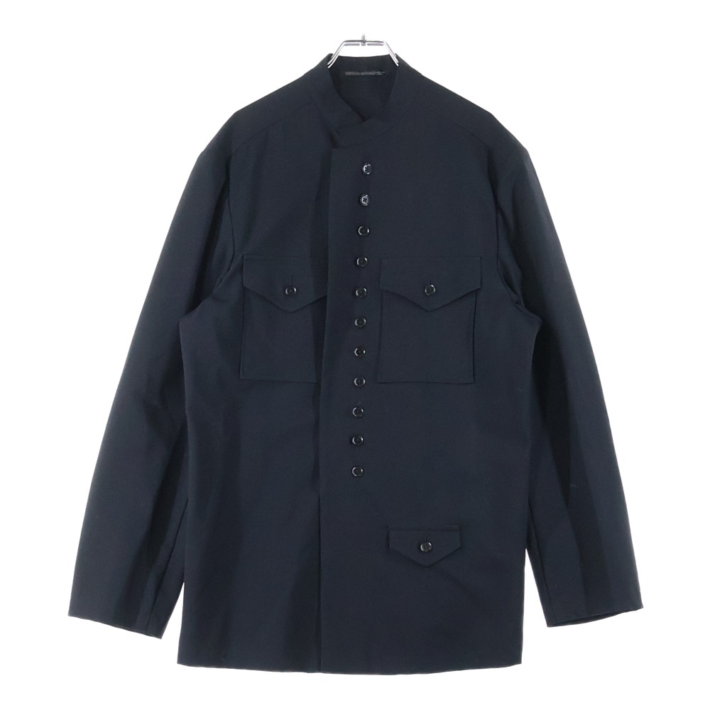 99SS 紐デザインボタン ミリタリーシャツ ブラック HC-B03-506 Bランク