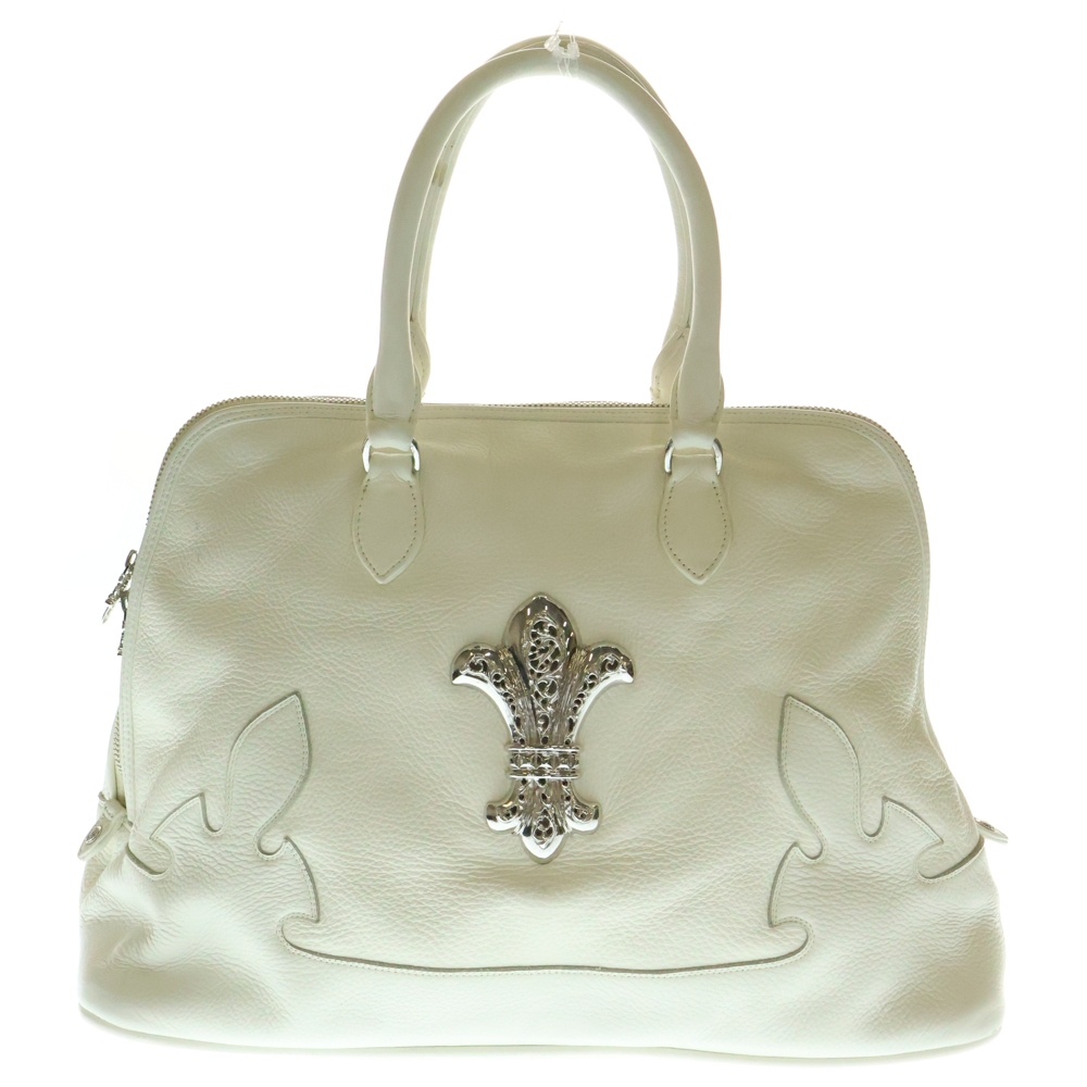 #2 SLOUCHY スラウチー CHフレア装飾 ハンドバッグ ホワイト Bランク