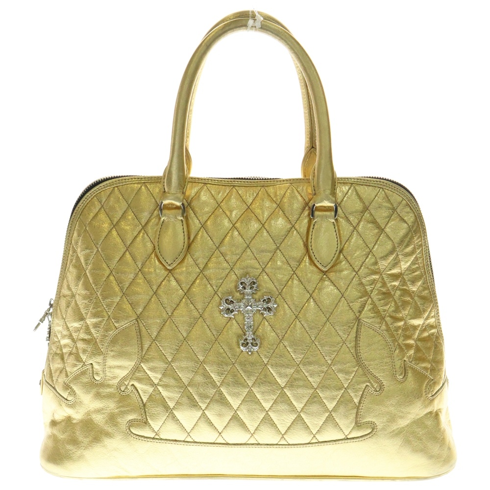 #2 SLOUCHY スラウチー キルティング フィリグリー装飾 ハンドバッグ ゴールド Bランク