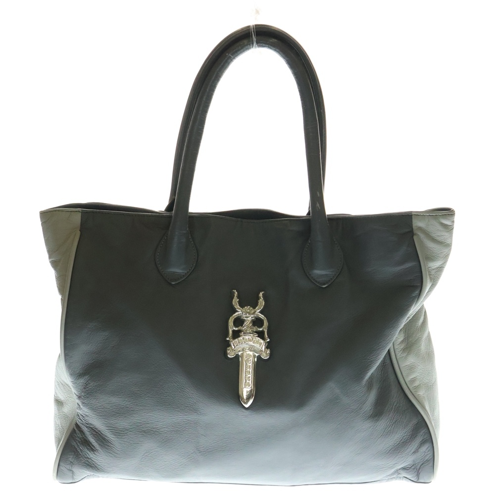 Extra Large Dagger Tote Bag エクストララージダガートートバッグ レザー グレー Bランク
