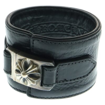 WIDE HARNESS CLASP ワイドハーネスクラスプ レザーブレスレット ブラック/シルバー Bランク