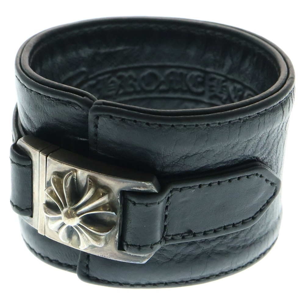 WIDE HARNESS CLASP ワイドハーネスクラスプ レザーブレスレット ブラック/シルバー Bランク