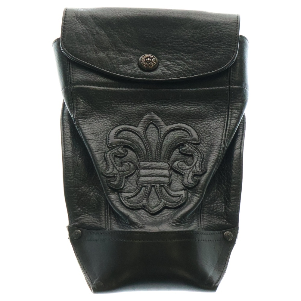 Leather Shovel Case BSフレアパッチ ベルトループ付き レザー スコップ シャベルケース 小物入れ ブラック Bランク