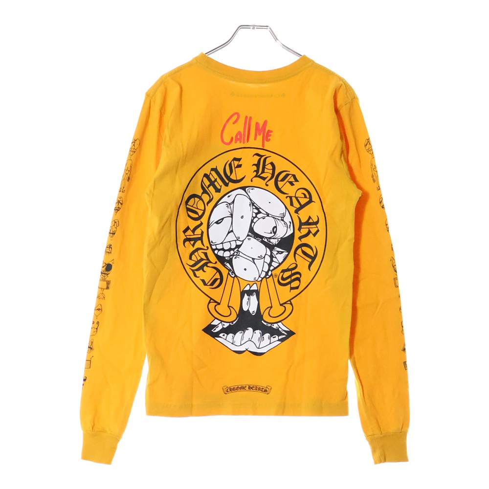 ×MATTY BOY PPO mustard CALL ME T-Shirt マッティボーイ コールミー マスタード クルーネック長袖Tシャツ 長袖カットソー ロングスリーブ ロンT イエロー Aランク