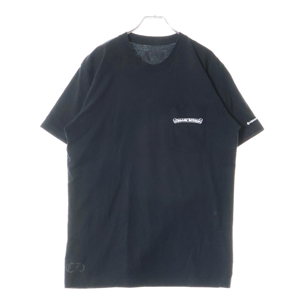 CH T-SHRT 1 バックスクロールラベルプリント半袖Tシャツ 半袖カットソー ブラック Bランク