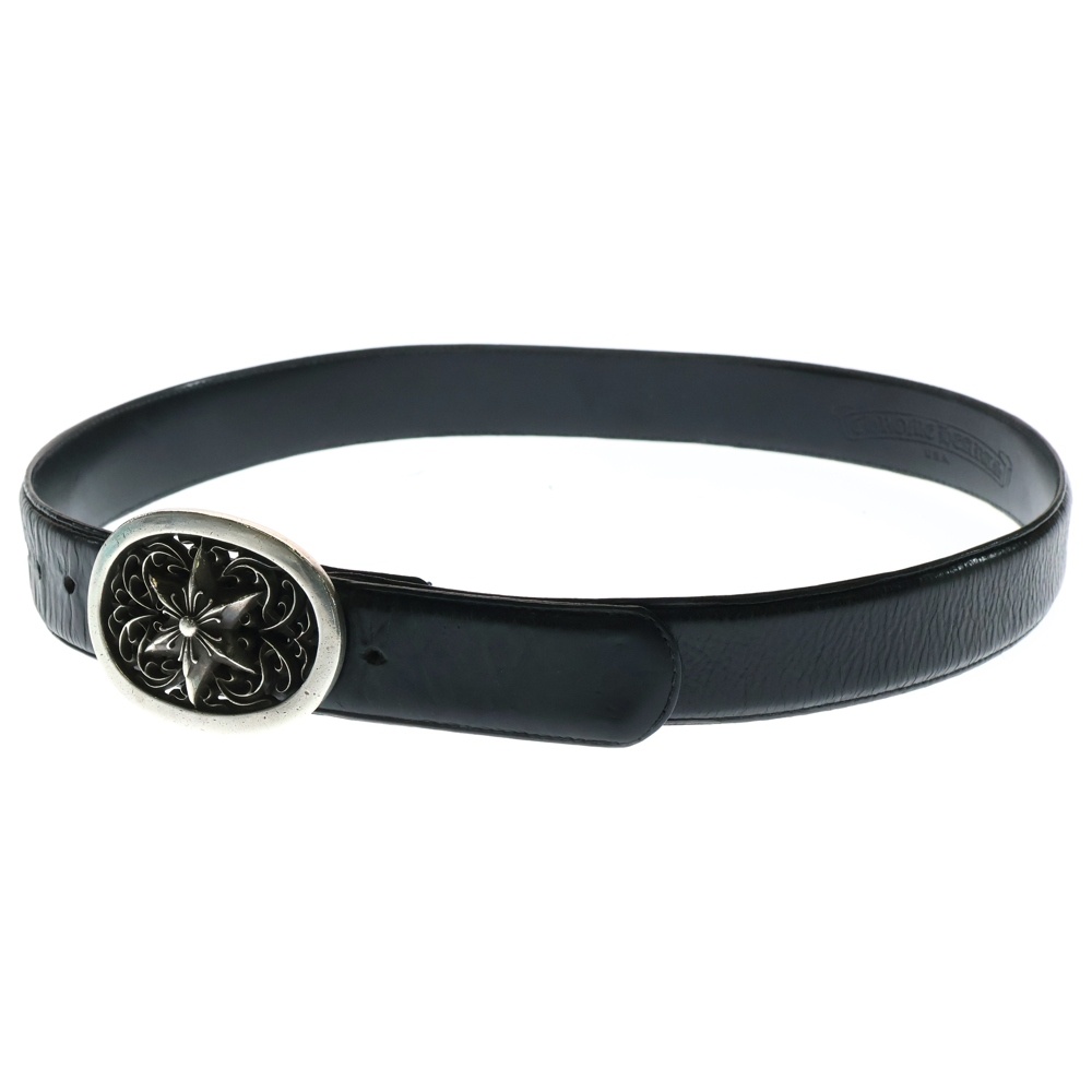 OVAL STAR STRAP1.5クラシックオーバルスターバックル レザーベルト シルバー Bランク