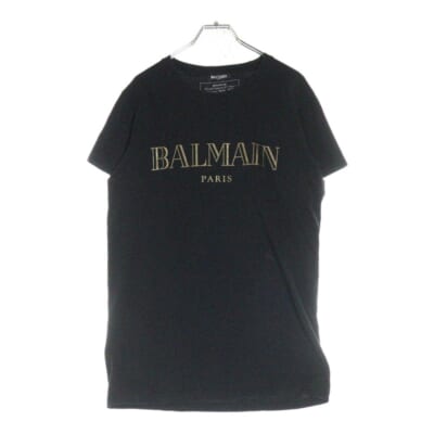 LOGO PRINT T-SHIRTS フロントロゴプリント半袖カットソー 半袖Tシャツ ブラック Bランク