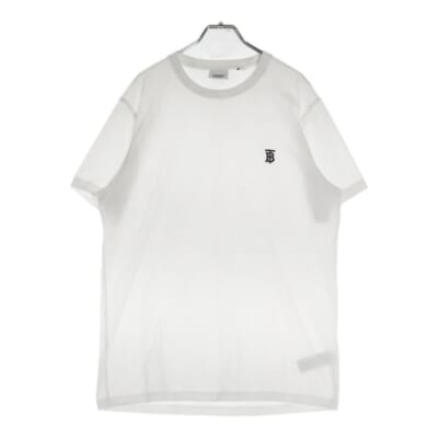 MONOGRAM MOTIF COTTON TB LOGO 8014021 TBロゴ クルーネック半袖Tシャツカットソー ホワイト Aランク