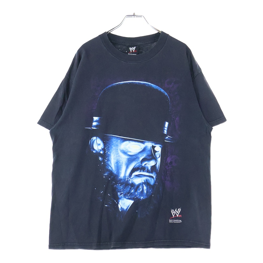 00s vintage WWE the undertaker ジアンダーテイカー クルーネック半袖Tシャツカットソー ブラック Bランク