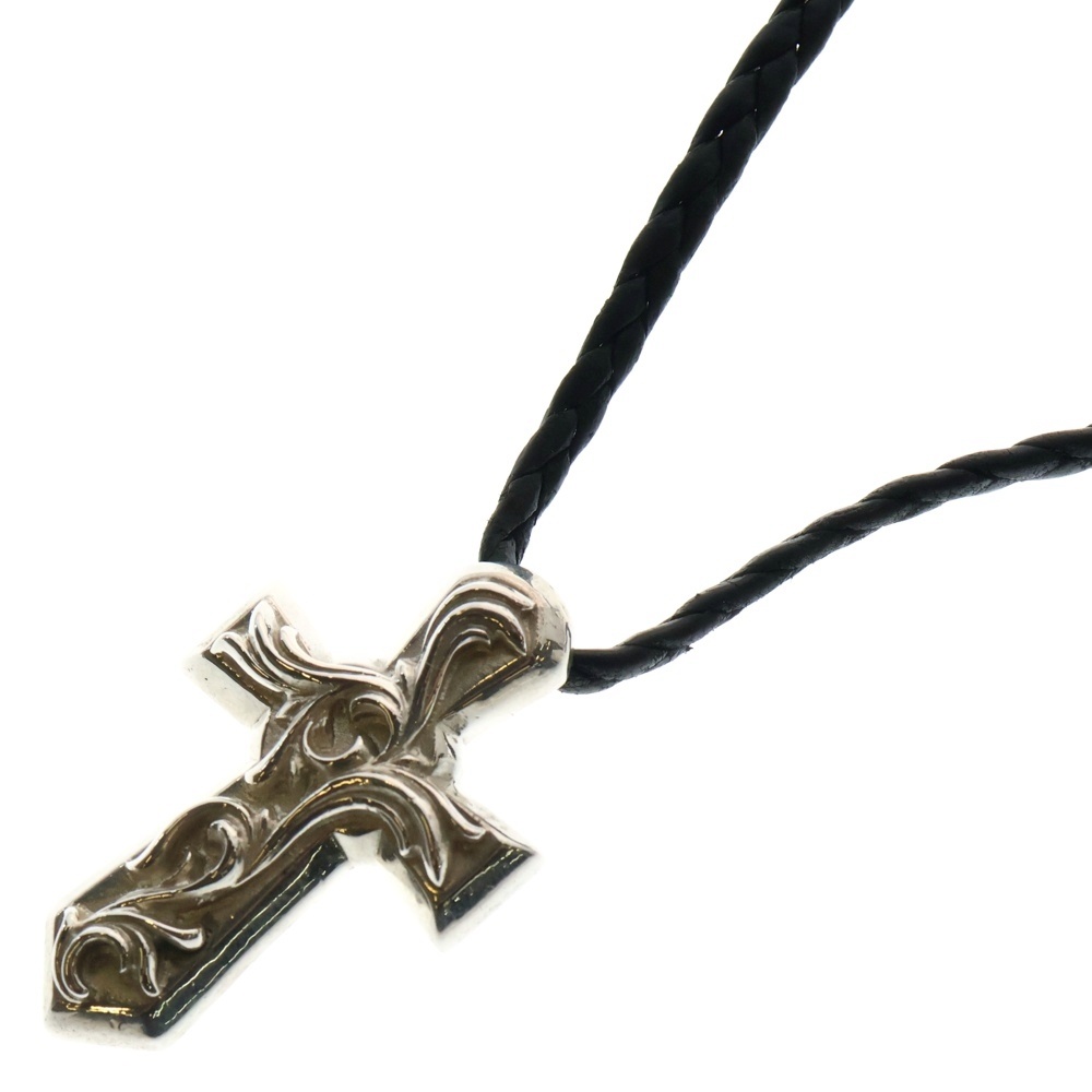 VULCAN CROSS LG LB ラージバルカンクロス Wレザーブレイド シルバーネックレス Bランク