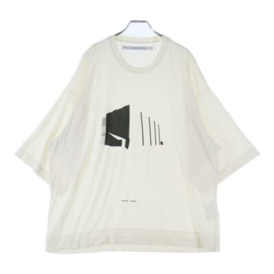 23SS ドレープ オーバーサイズ半袖Tシャツ カットソー アイボリー 817CPM1 Bランク