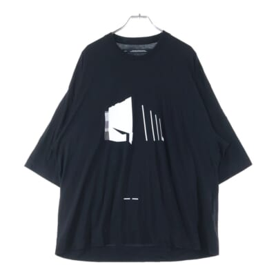 23SS ドレープ オーバーサイズ半袖Tシャツ カットソー ブラック 817CPM1 Bランク