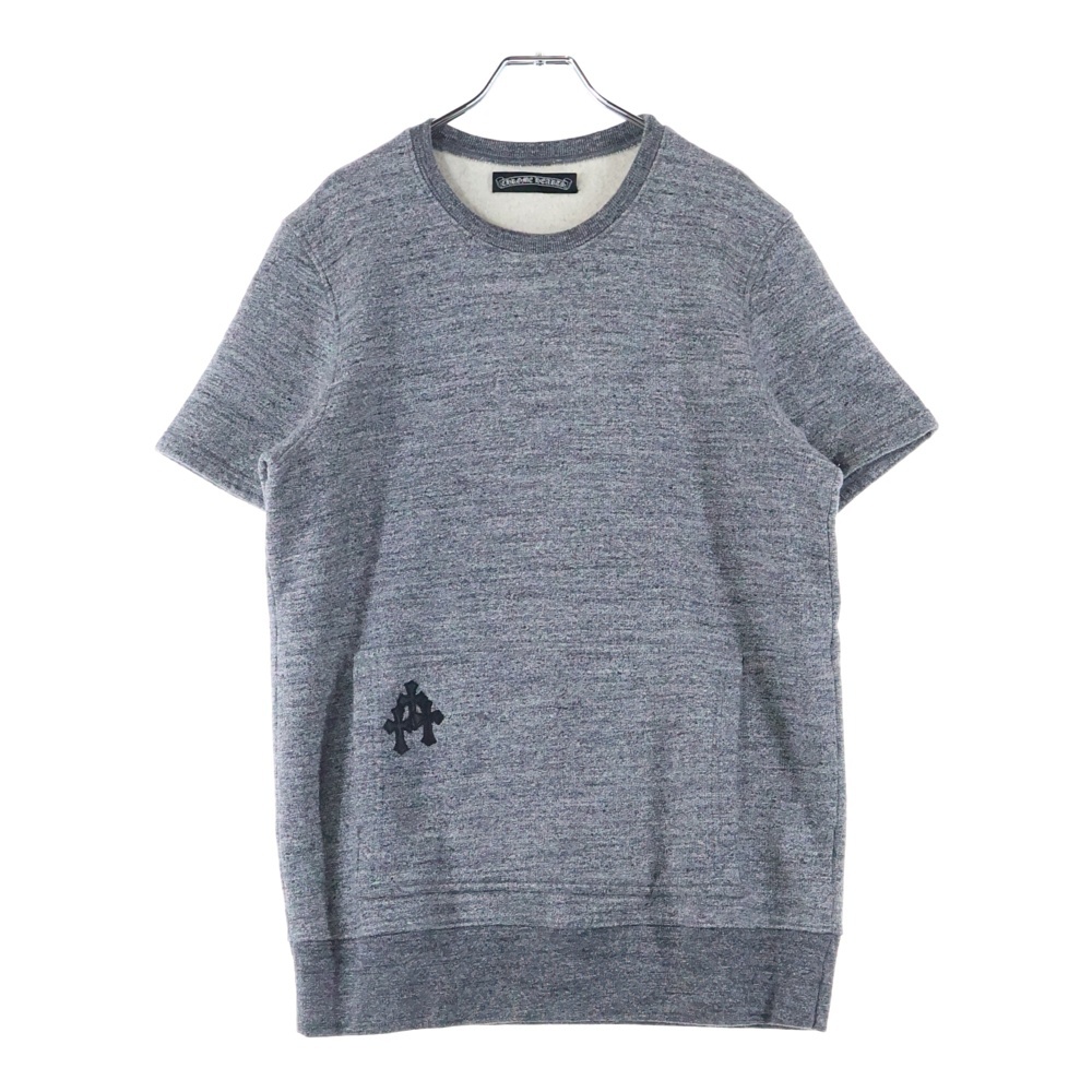 Cross Patch Scroll Label Crewneck Sweatshirt クロスパッチクルーネックスウェットシャツ 半袖スウェットTシャツ グレー Bランク