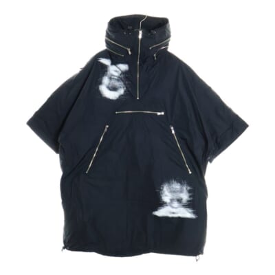 23SS accordion hood anorak jacket アコーディオンフーディ アノラック ナイロンジャケット sj.0013aSS23 ブラック Aランク