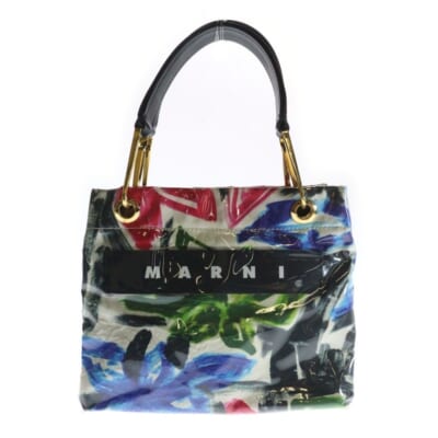 GLOSSY GRIP フラワー総柄 ハンドバッグ トートバッグ ?BMMP0013Q1 Aランク