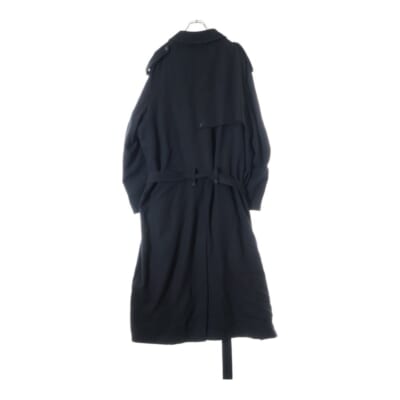 23AW ARMY GABARDINE TRENCH COAT HJ-C09-120 アーミーギャバジン トレンチロングコート ブラック Bランク
