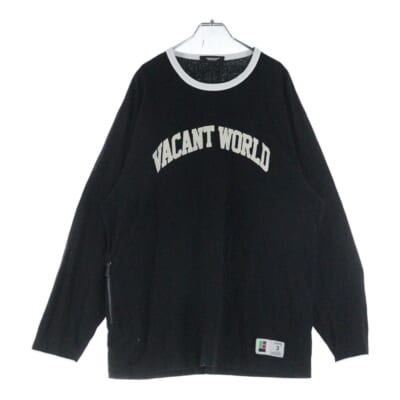 crew neck t-shirt フロントロゴ クルーネックコットン長袖 グレー UC1C4810 Bランク