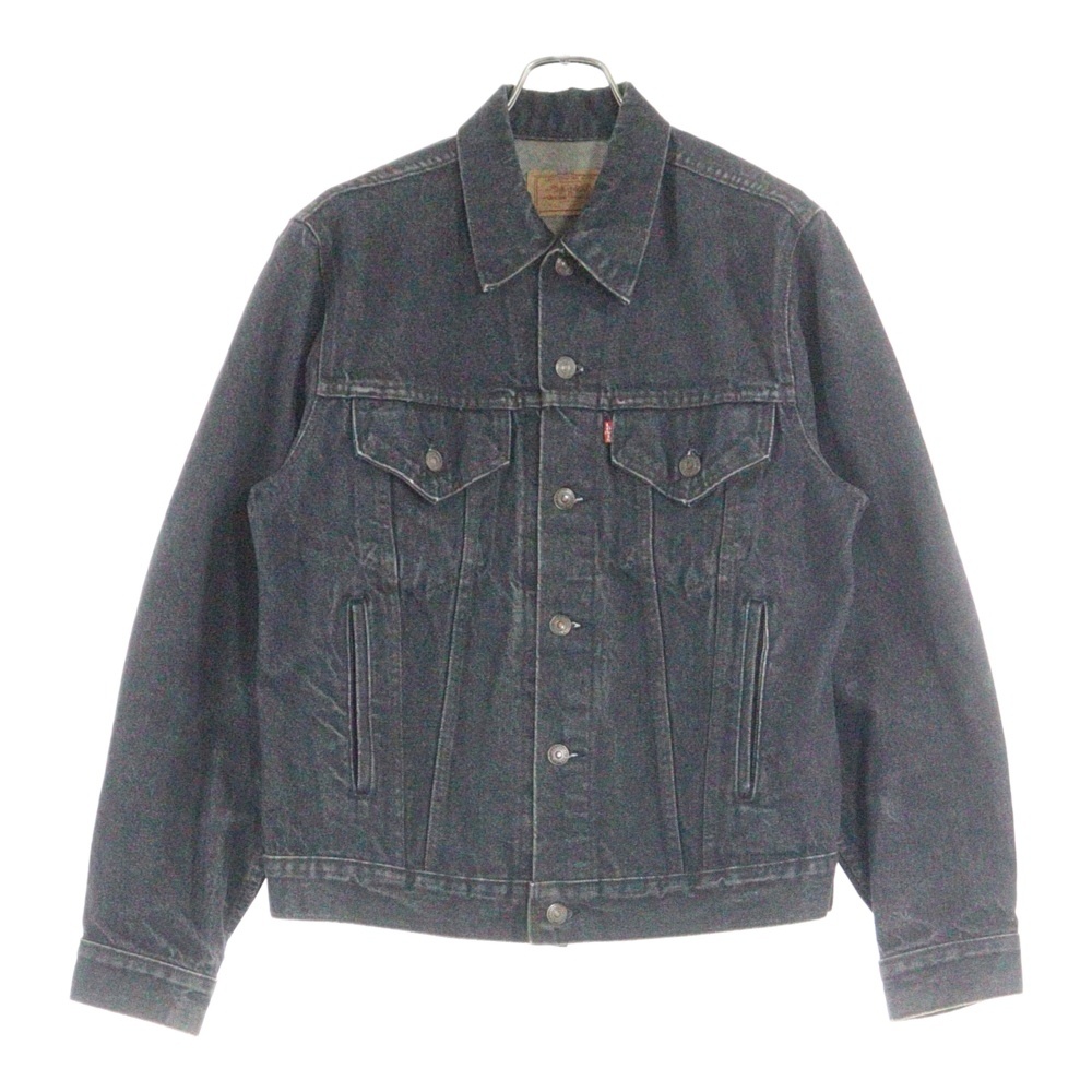 美品✨真っ黒◎L リーバイス デニムジャケット ドーナツボタン ポケ付き リーバイス 80-90s 70506 0259 ボタン裏527 先染め デニム
