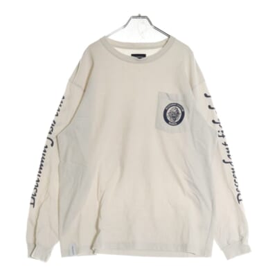 20SS Fish Club Crew Neck LS フィッシュクラブ アームロゴ ロングスリーブカットソー 長袖Tシャツ アイボリー Bランク