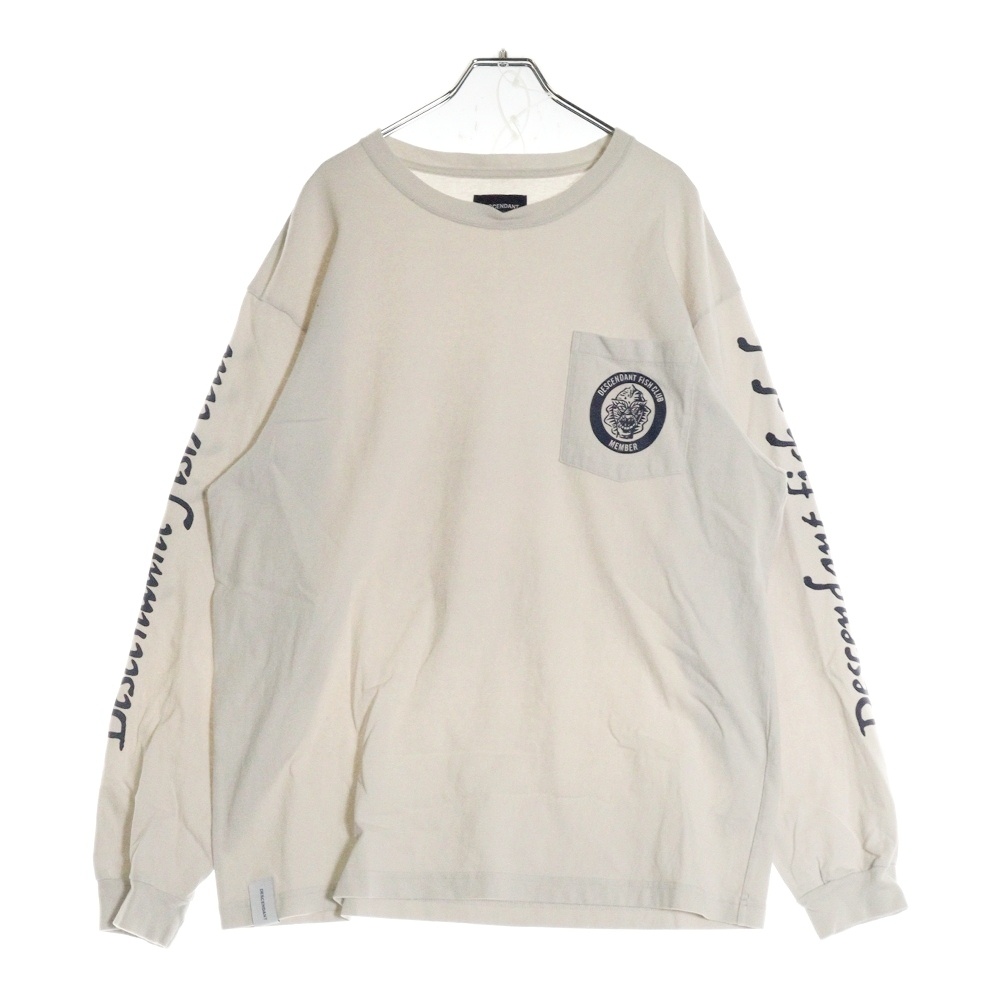 20SS Fish Club Crew Neck LS フィッシュクラブ アームロゴ ロングスリーブカットソー 長袖Tシャツ アイボリー Bランク