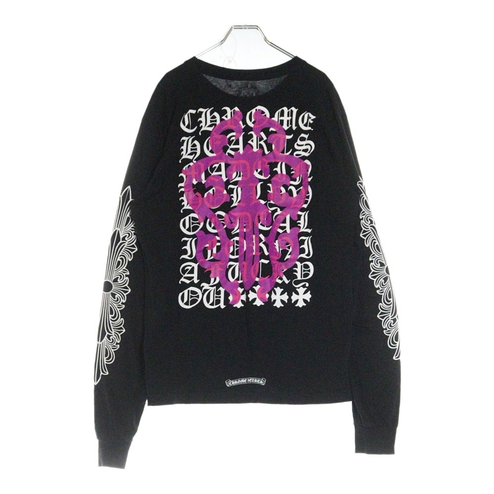 CH L/S 1 ヴァインダガープリント長袖カットソー ロングスリーブ ロンT ブラック/パープル Bランク
