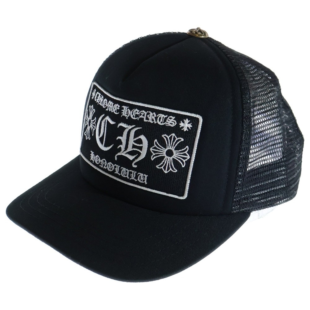 TRUCKER CAP CHパッチメッシュトラッカーキャップ クロスボール付 帽子 ブラック Sランク