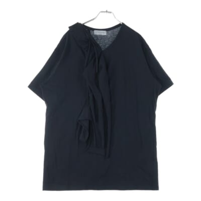 ヘンリーネック Tシャツ ボタン装飾半袖Tシャツ HE-T08-072 ブラック Bランク