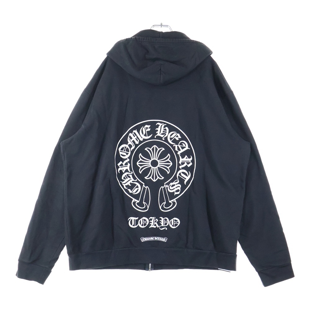 SWTSHRT HD ZIP 東京限定 ホースシュー バックプリント ジップアップパーカー ブラック Bランク