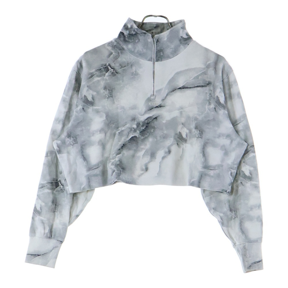 Cropped Half Zip Sweat クロップド ジップ スウェットトレーナー レディース グレー Bランク