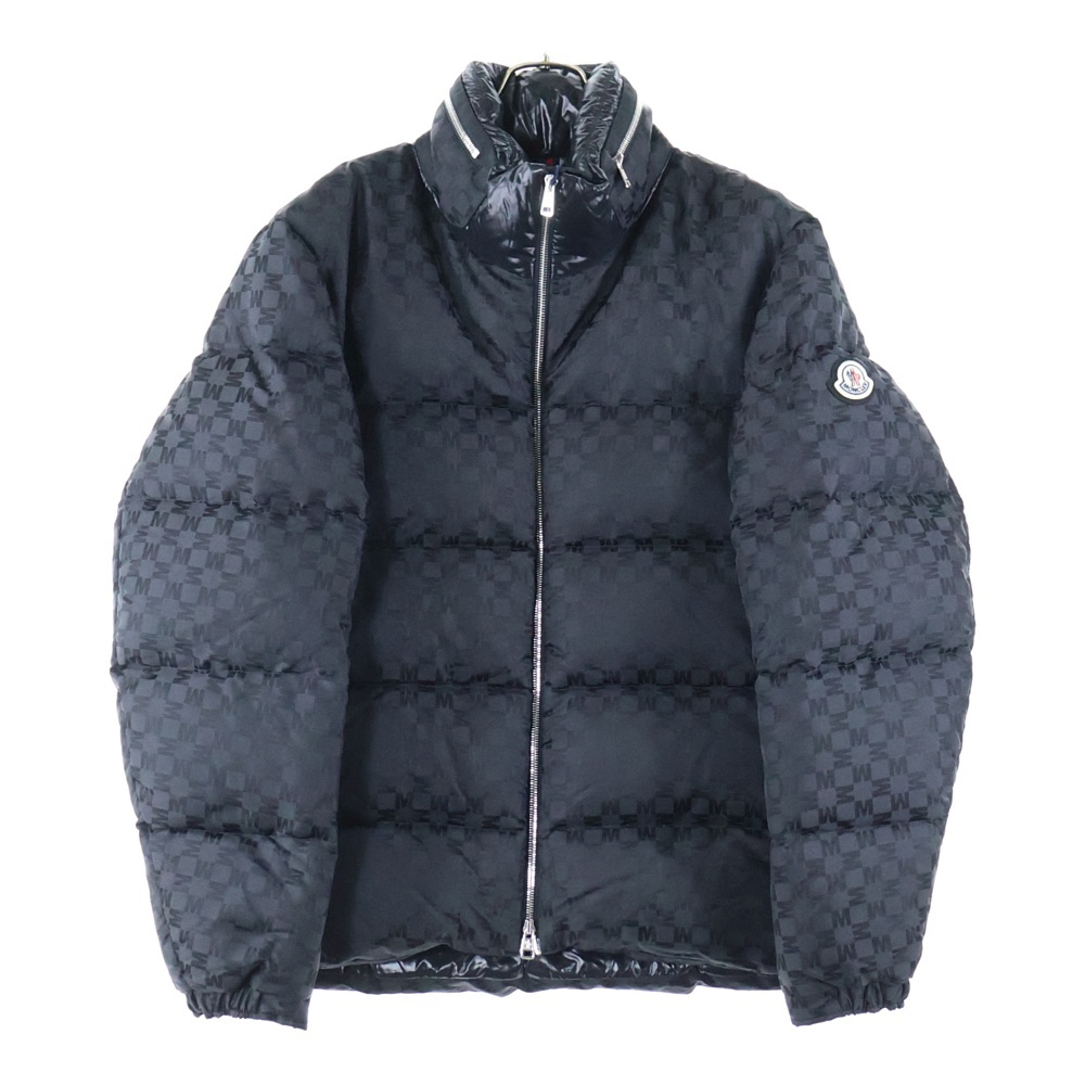 22AW NIJIMA GIUBBOTTO モノグラム総柄 ロゴワッペン ナイロン ダウンジャケット ブラック H20911A00206 596C0 Aランク