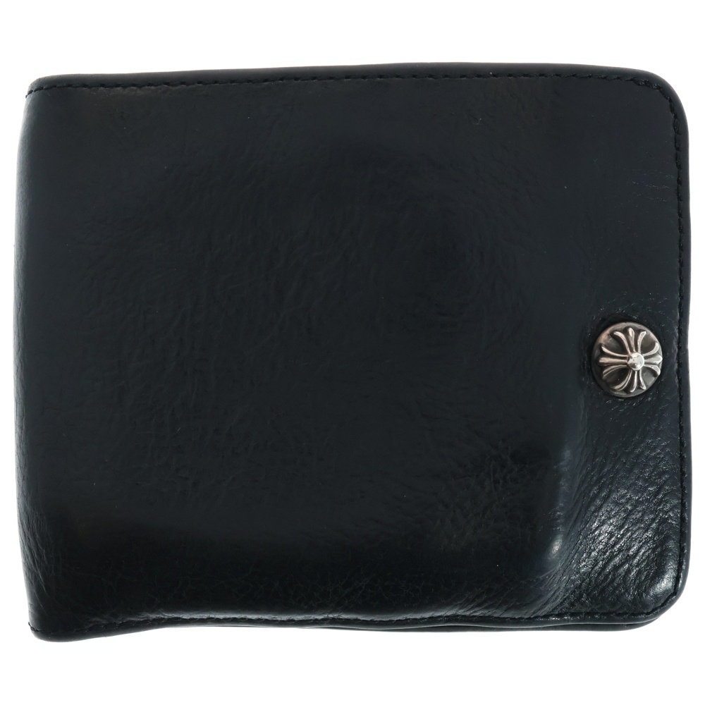 1SNAP 1スナップ クロス ボールボタン レザーウォレット 財布 ブラック BCA361 Bランク