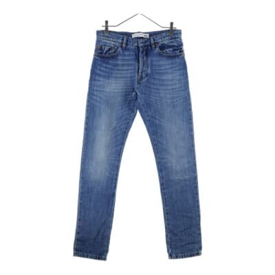 サイドスタッズデザイン ストレートデニムパンツ ジーンズ インディゴ MV3DEC7J2PN Bランク