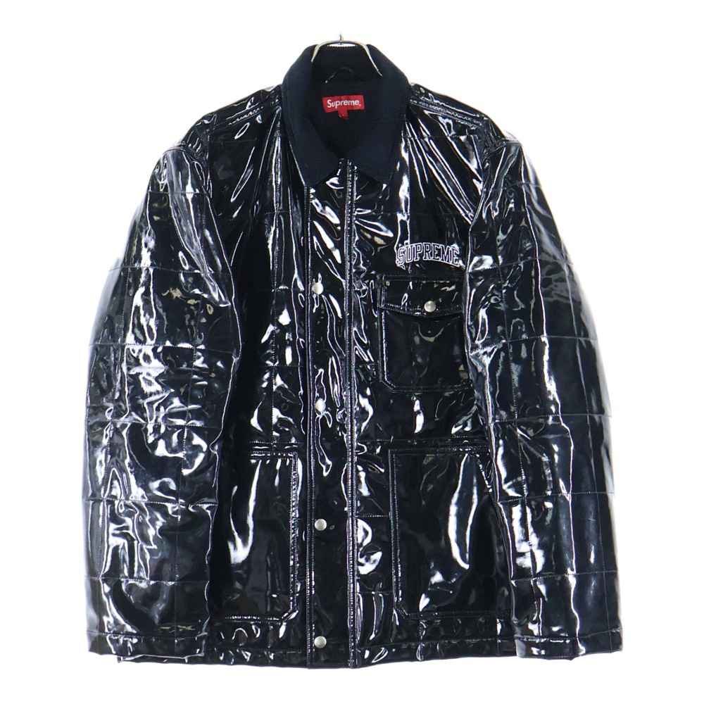 18SS Quilted Patent Vinyl Work Jacket キルテッド パテント ヴァイナル ワークジャケット ブラック Aランク