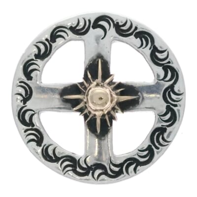 T-118b 太陽神付き 両面唐草 SVホイール 20mm ペンダントトップ シルバー Bランク