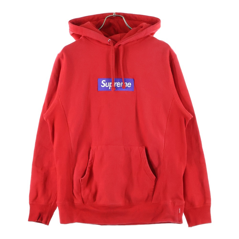 17AW Box Logo Hooded Sweatshirt ボックスロゴ スウェット プルオーバーパーカー フーディ レッド Bランク