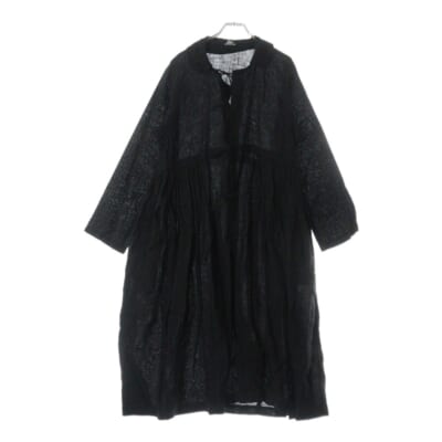 前開き リネンリボンワンピース ブラック レディース RQ-O003 Bランク
