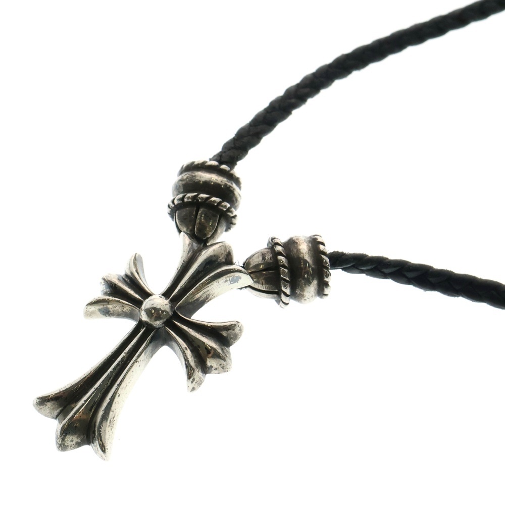 CH CRS SML CL スモールCHクロス クリンプト レザーブレイド ネックレス シルバー/ブラック BCA217 Cランク