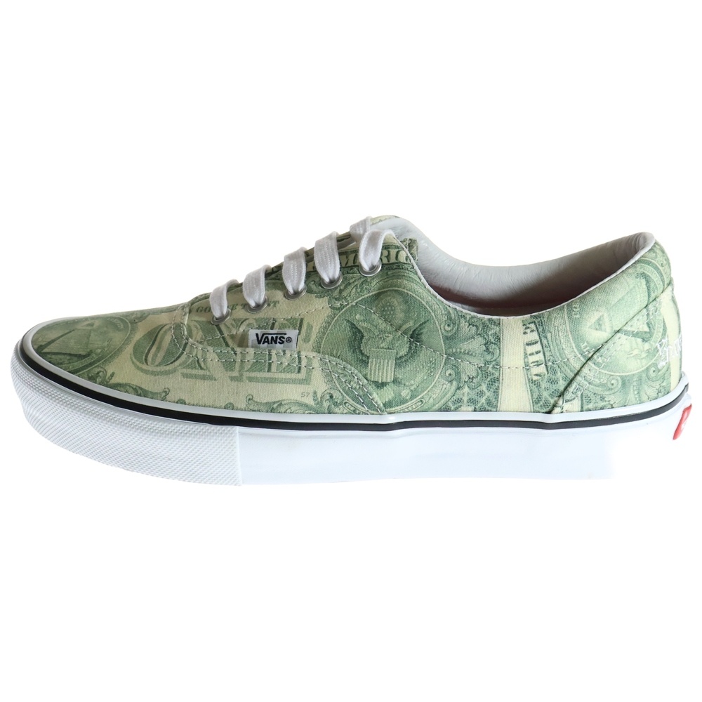 23SS×VANS SKATE ERA Dollar Bill Green VN0A5FC9GRN バンズ スケートエラ ダラー総柄ローカットスニーカー グリーン US10/28.0cm Sランク