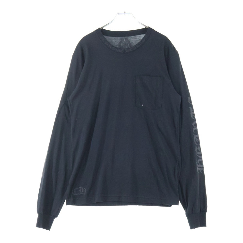 Neck Logo ネックロゴ アームプリント ロングスリーブ L/S 長袖 ポケットTシャツ カットソー ブラック Sランク