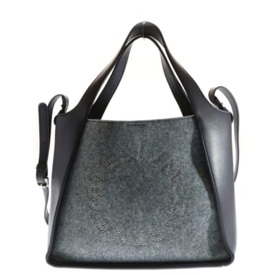 CROSSBODY BAG ECO FELT/ALTER MAT ステラ ロゴ フェルト アルター マット エコ フェイクレザー ハンドバッグ グレー 513860 WP0059 Aランク