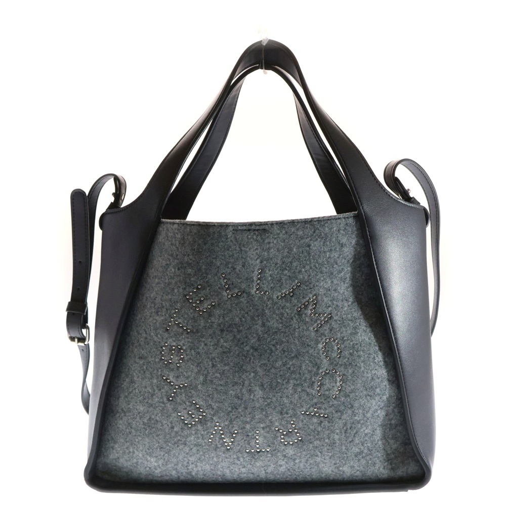 CROSSBODY BAG ECO FELT/ALTER MAT ステラ ロゴ フェルト アルター マット エコ フェイクレザー ハンドバッグ グレー 513860 WP0059 Aランク