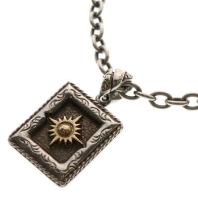 太陽神 フレームドチャーム ネックレストップ ネックレス ゴールド/シルバー Bランク